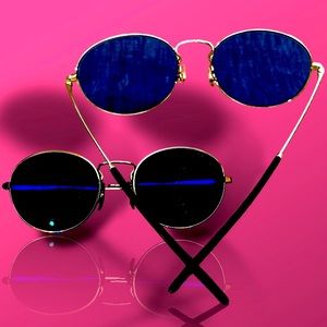 Ray Ban silver +2.5 dark blue progressive lens sunglass readers